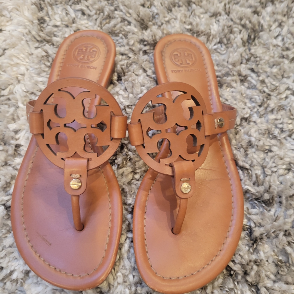 Tory Burch Tan Leather Sandals - Miller Size 6